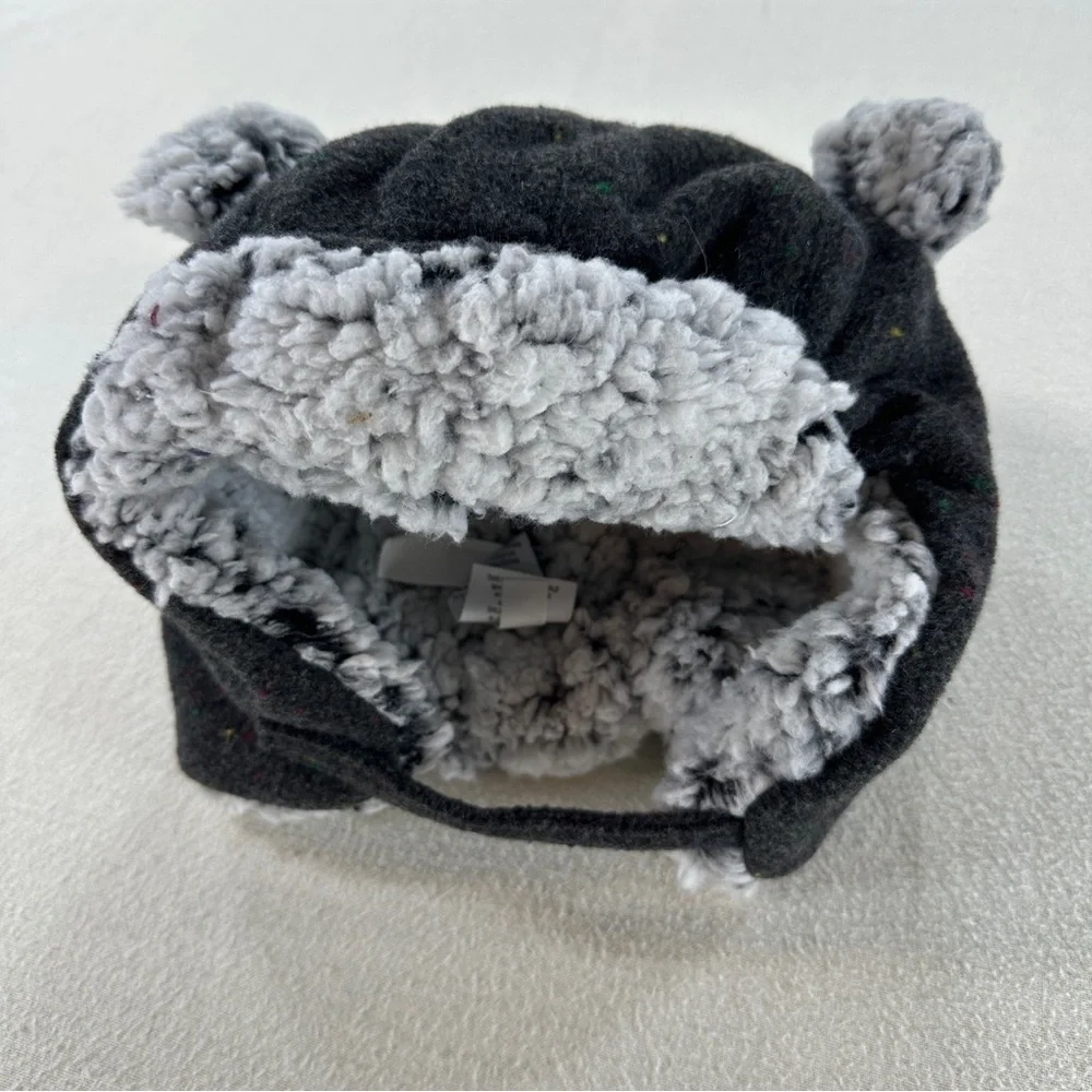 Cat & Jack Charcoal and Light Gray Hat with Ears. Sz 12-24 Months NWT
